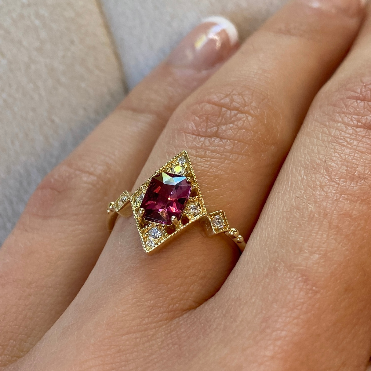 Pink Spinel Cait Ring