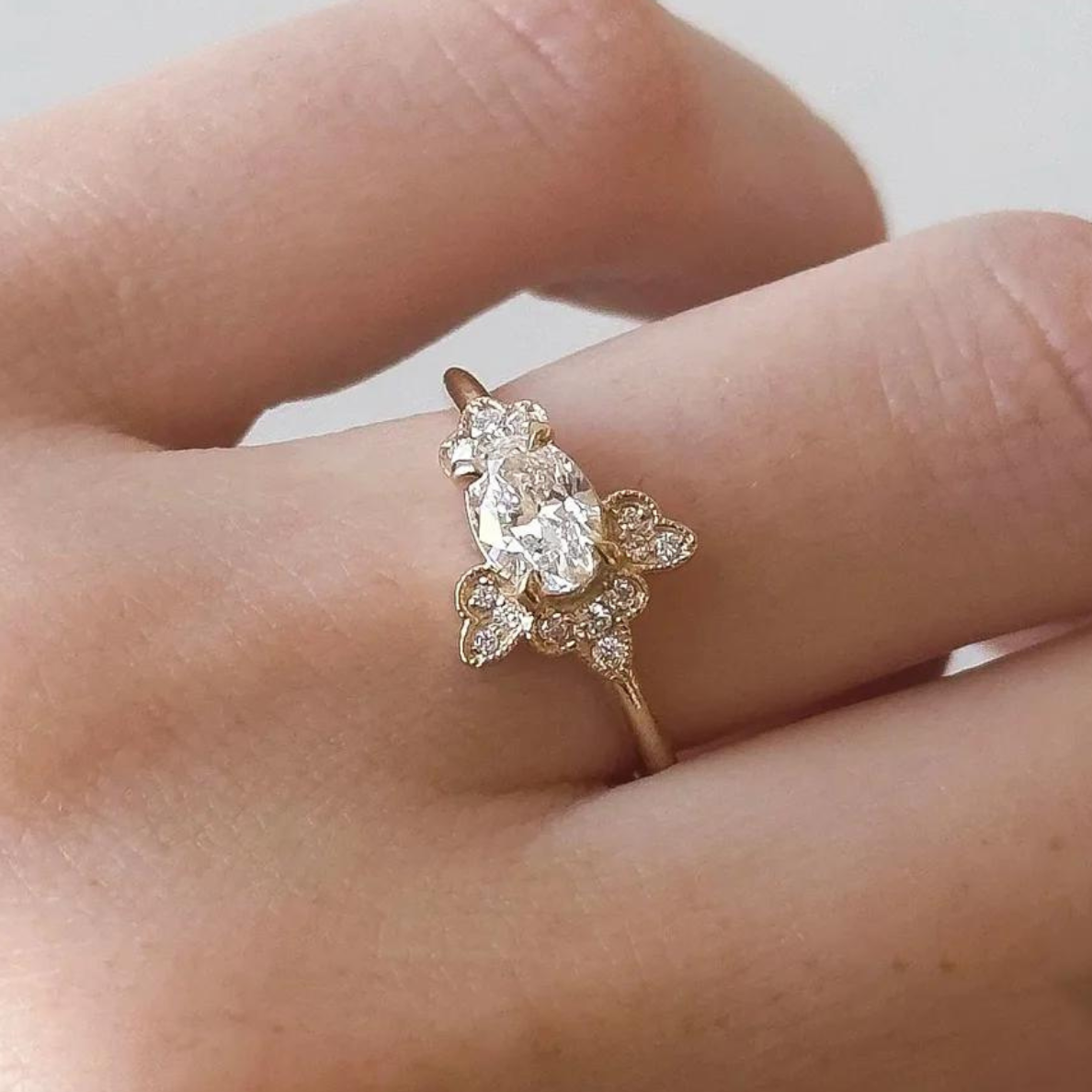 Diamond Butterfly Ring