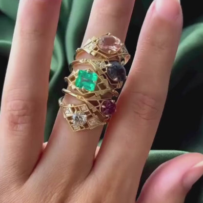 Emerald Gatsby Ring